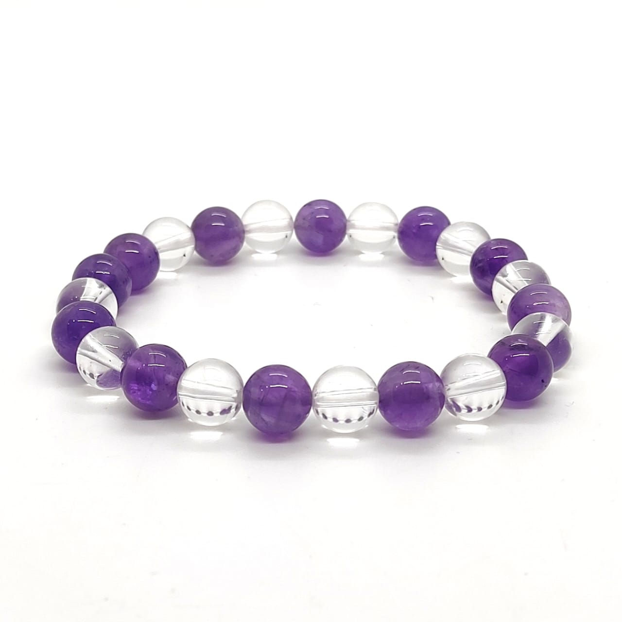 Clear Quartz With Amethyst Natural With Certified Bracelet